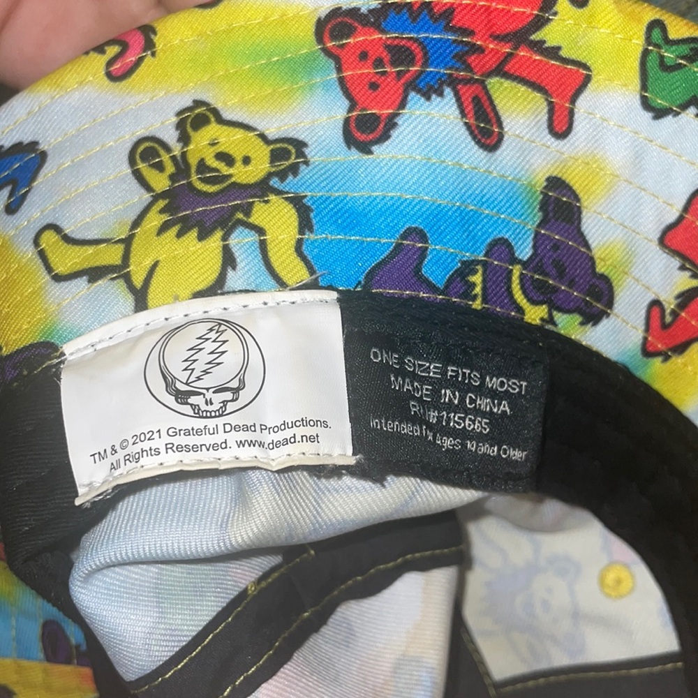Grateful Dead tie dye jerry bear bucket hat